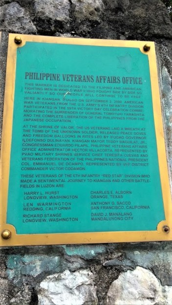 Kiangan Shrine Plaque